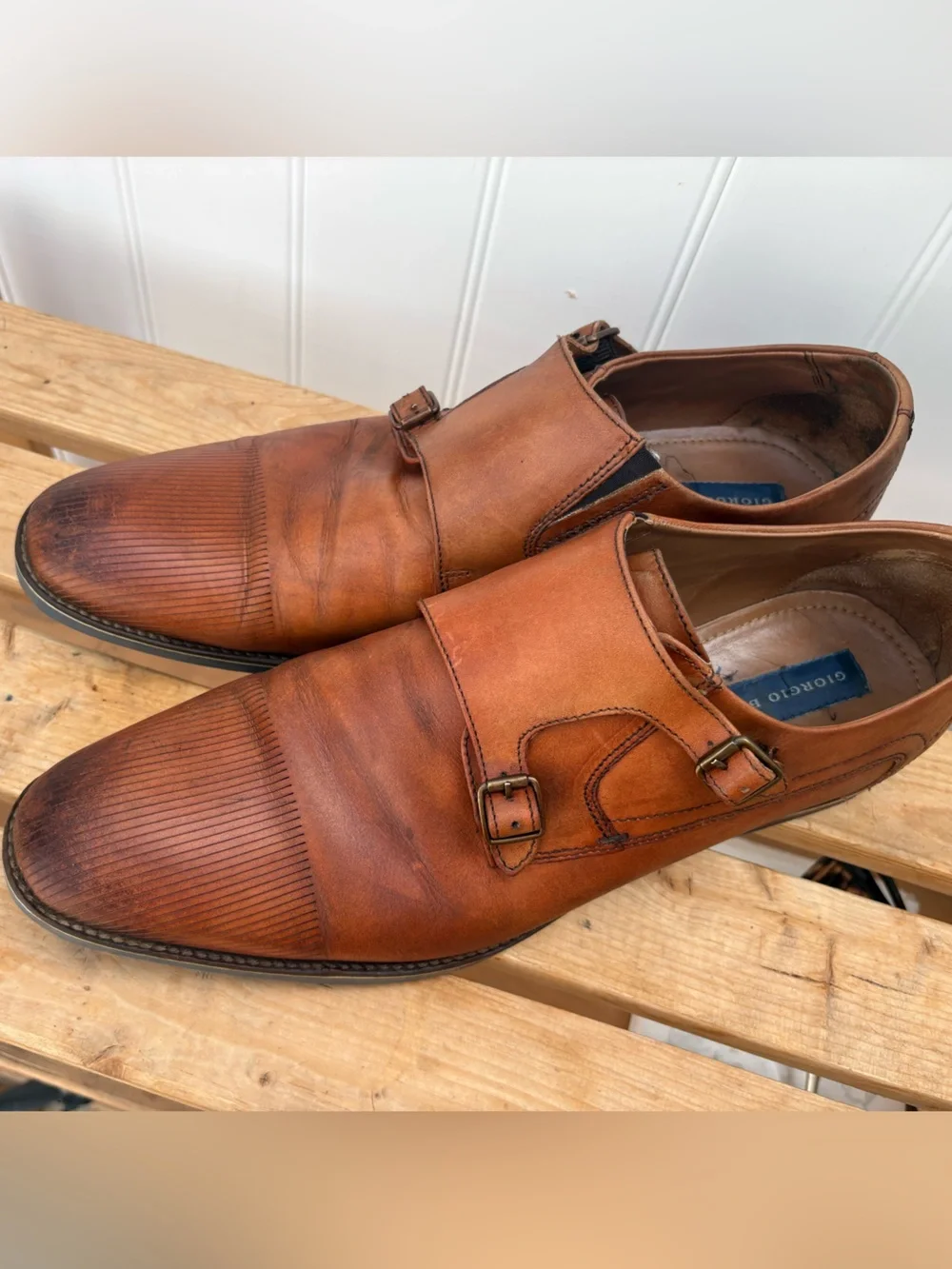 Giorgio Brutini Men's Double Monk Strap Oxfords - Brown